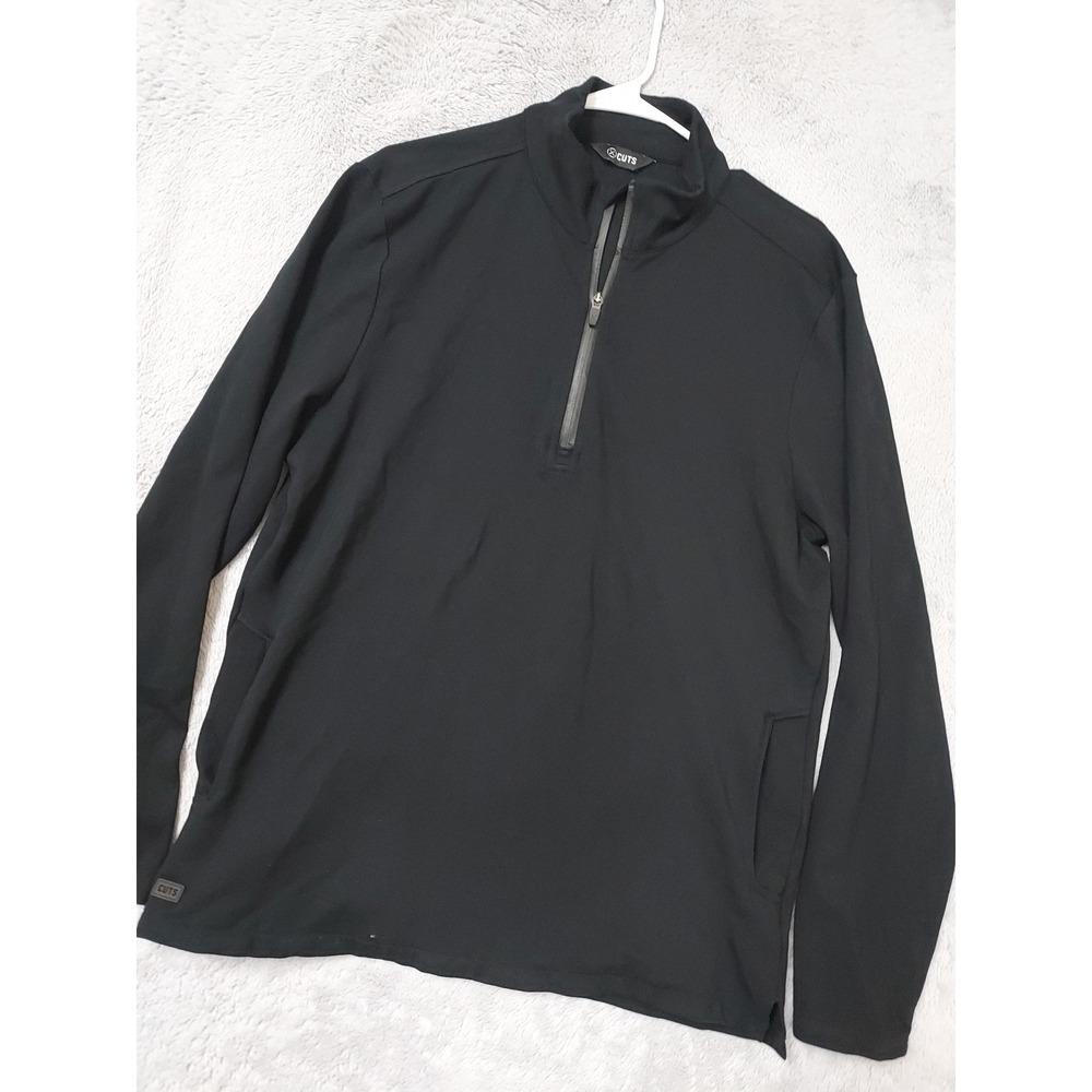 Cuts Pullover Mens XL Quarter Zip Long Sleeve Activewear Performance Pockets Gym